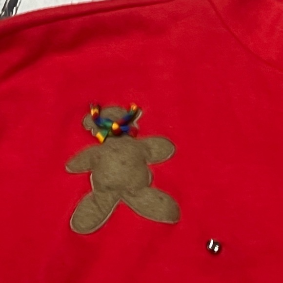 Vintage 1980s Teddy Bear Red Cute Ugly Sweater Pullover Sweatshirt - Picture 4 of 5